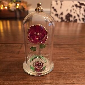 Beauty and the Beast Enchanted Rose Glass Sculpture by Arribas